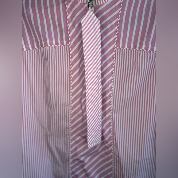 GANNI Pink Striped Organic Cotton Oversized Shirt S/M - Picture 10 of 11